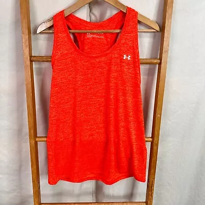 Under Armour Activewear Tank Top Womens Large Orange Running Training • $15.13