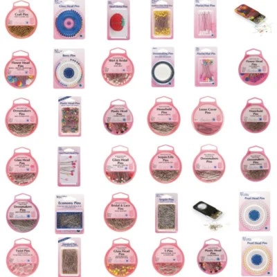 £4.25 • Buy Hemline Selection Sewing Pins Dressmaking Quilters Glass, Steel, Bridal, Pearl 