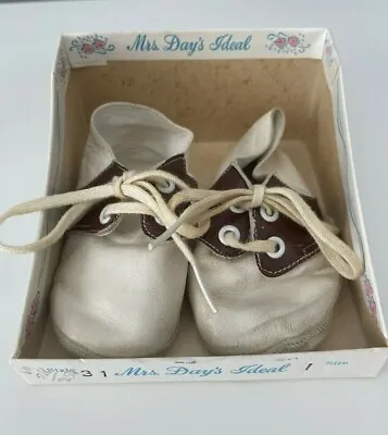 Vintage Baby Crib Shoes Size 1 Mrs Days Ideal With Box Doll Shoes READ • $9.67