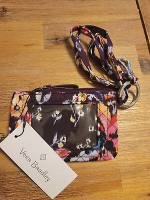 Vera Bradley Iconic Zip ID Lanyard Set Indiana Rose NWT Floral • $19.95