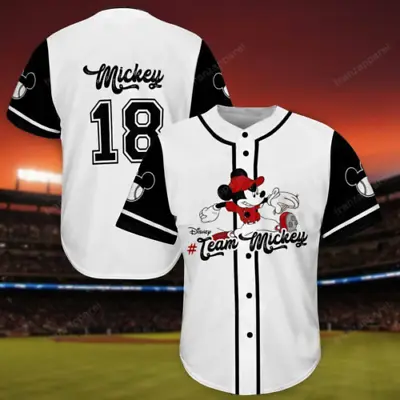Personalized Love Mickey Mouse 3D BASEBALL JERSEY SHIRT Us Size Best Price • $29.99