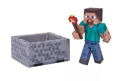 Minecraft 3  Action Figure: Steve With Minecart Pack • $20.99