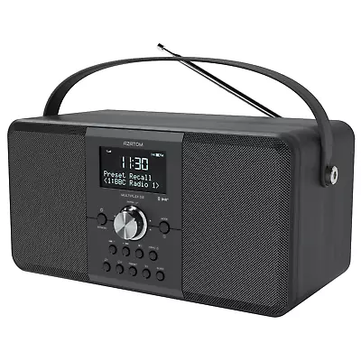 DAB+ DAB FM Radio Clock Stereo Speaker Alarm Bluetooth AZATOM Multiplex Black • £49.99