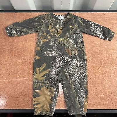 Mossy Oak Baby 12 Months Camoflage Long Sleeve Romper Pant Snap Outfit • $9.97