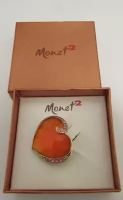 Monet Heart Brooch With Box • $9.99