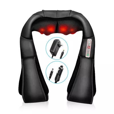 Shiatsu Back Neck And Shoulder Massager With Heat Deep Tissue 3D Kneading Pillow • $30.01