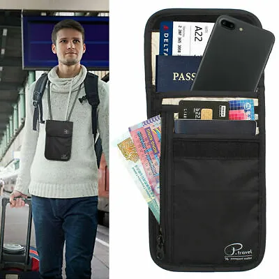 $10.69 • Buy Passport Card Holder RFID Blocking Security Travel Wallet Bag Neck Stash Pouch