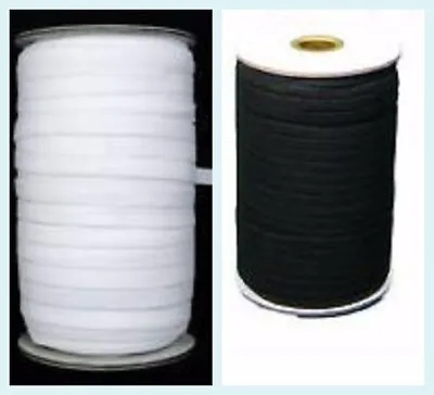 1/2 Inch 12mm Wide High Quality  Flat Elastic In Black And White • £3.25