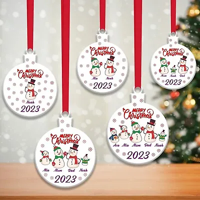 Personalised Christmas Bauble Custom Any Names Xmas Tree Decoration Family Gifts • £3.95