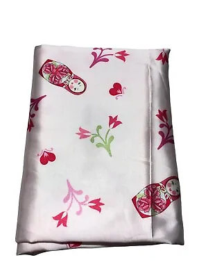 Russian Nesting Doll Satin Pink Fabric Hearts 56 X 20.5” • $8