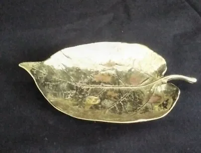 $19.50 • Buy 1951  Va. Metalcrafters  Brass Linden Leaf Trinket Dish