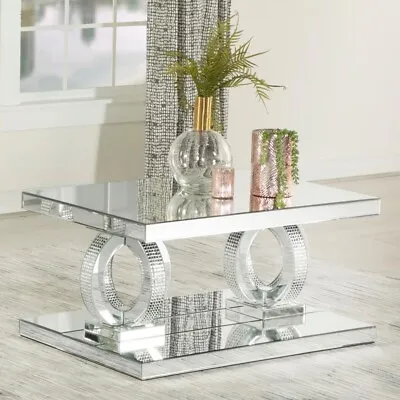 Glam Glitzy Contemporary Mirrored Coffee Cocktail Table Furniture Sale • $499