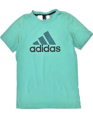 ADIDAS Boys Graphic T-Shirt Top 11-12 Years Green Cotton XO24 • £7.51