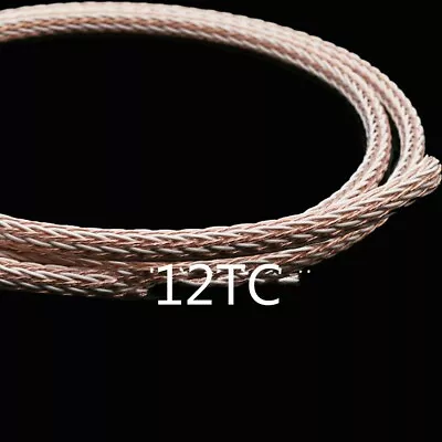 12TC OCC Speaker Cable Copper HIFI Audio Wire Power Cord 24 Strands PTFE 1m • $45.94