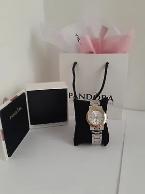 Rose Gold And Silver Pandora Watch With Packaging • £41