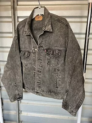 Rare Vintage Levis Trucker Jacket Mens XL Gray Denim Made In USA 90s 70507 -0253 • $34.99