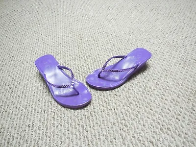 Max Collection Flip Flops Wedge Purple Size 8 • $37.99