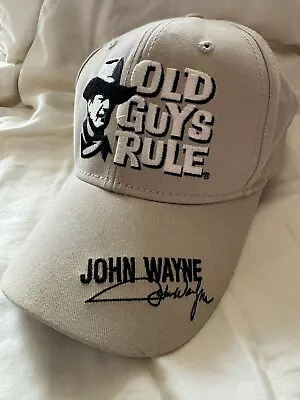 John Wayne Hat Cap Strapback White Adjustable Embroidered Adult Old Guys • $20