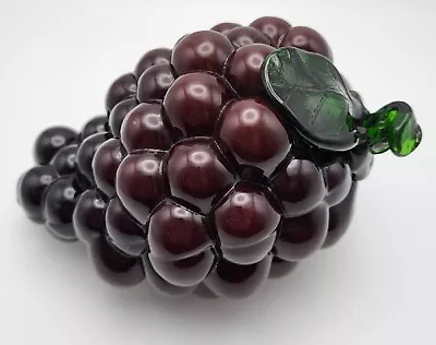 Vintage Murano Style Art Glass Hand-Blown Bunch Of Grapes 6  Fruit  • $9