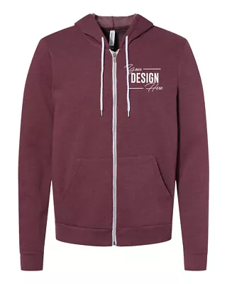 Ink Stitch Unisex Custom Add Logo Texts Stitching Sponge Fleece Hoodie Zip Ups • $39.99