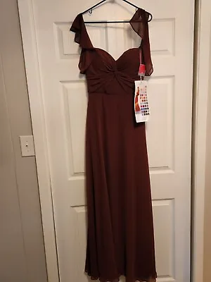 NWT Morilee Madeline Gardner 8 Red Maroon Chiffon Formal Bridesmaid Prom Dress • $50