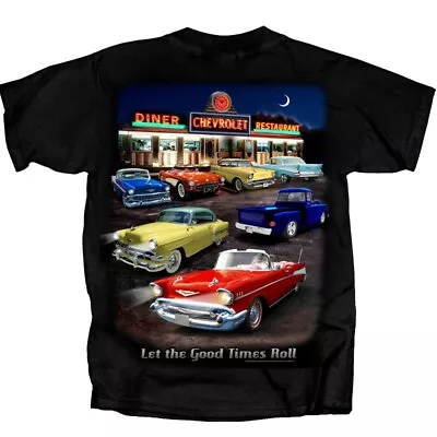 Vintage Chevy Chevrolet Night Diner Short Sleeve T-Shirt - NEW Fast Free Ship • $27.95