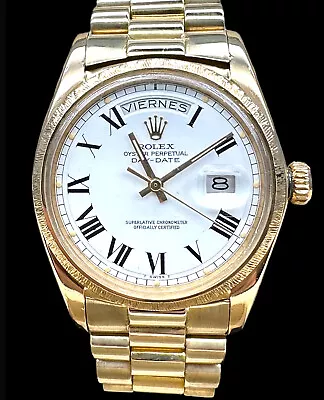 Rolex Day Date President 1807 Roman White 36mm Dial Automatic Men's Watch 6 1/2  • $9995.91