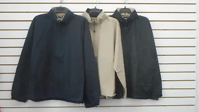 Men's A+ Navy Black & Khaki Water Repellent Hooded Windbreaker Sizes Small-4XL • $14