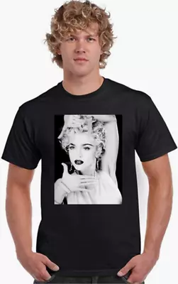 Madonna Gildan T-Shirt Gift Men Unisex SMLXL2XL Plus Black Cotton Bag • £10.99