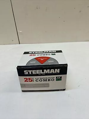 Steelman JSG382 1/4  (6.4 Mm Stem) Patch/Plug Combo 25 Pcs Tire Repair Kit NEW • $13.99