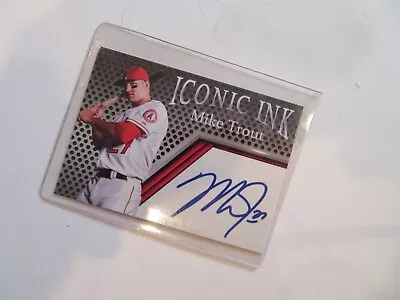 Mike Trout Panni Iconic Inks White Jersey Poseing • $0.99