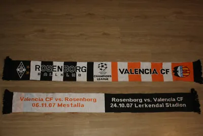 Vintage Rosenborg Bk Vs Valencia Cf Scarf Scarves Champions League 2007 • £12