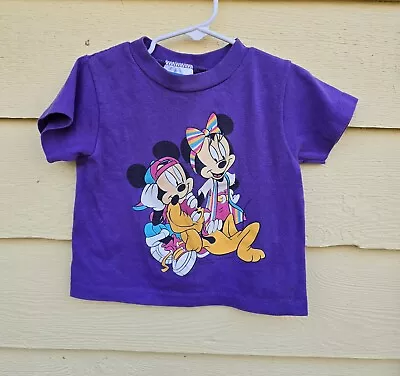 Vintage Mickey And Minnie Mouse Girl T-shirt Size 3 • $16.99