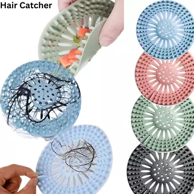 Round Drain Hair Catcher Sink Strainer Hair Trap Cover Bathroom Shower Kitchen • £3.99