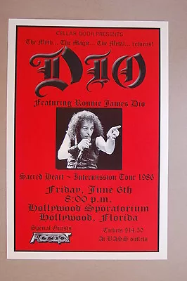 $4 • Buy Dio Concert Tour Poster 1986 Hollywood Florida--