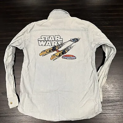 Vintage Star Wars Denim Episode 1 Phantom Menace Pod Racer Kids Medium Rare • $35