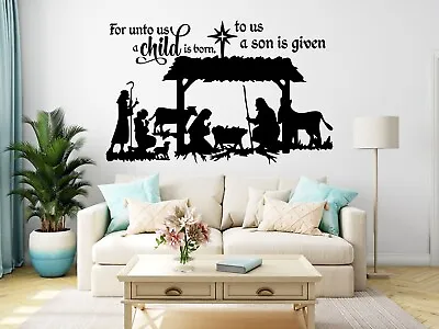 Nativity Sticker Maria Jesus Christmas Vinyl Window Vinyl Decal Art Room Wall • £14.69