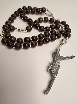$25 • Buy Cristo Roto Wooden Rosary Beads Mexican Import  Broken Christ  Rosario New Notag