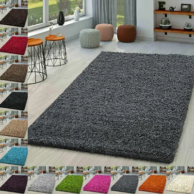 Soft Shaggy Verona Rug Living Room Bedroom Carpet Hallway Runner Non Shed Pile • £13.99
