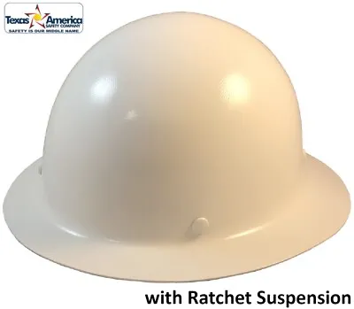 MSA Skullgard Full Brim Hard Hat With Ratchet Suspension - White • $137
