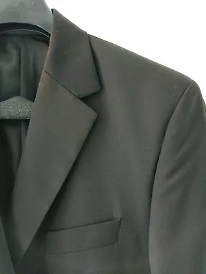 Marks And Spencer Eveningwear Jacket Wool Blend Black Size 44 112cm Fit Long New • £29.99