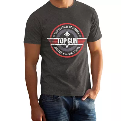 VINTAGE FEEL - Top Gun Fighter Navy Pilots Faded Grey Color Men Shirt 101124GG • $6.91