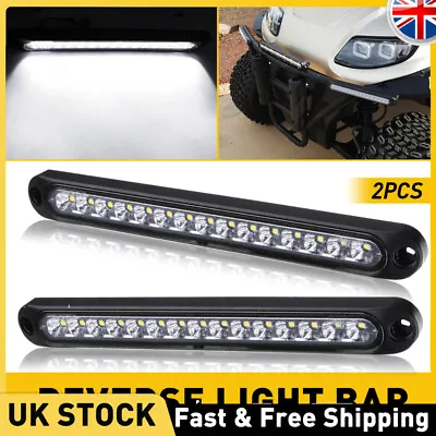 2x White 10  Trailer Tail Light Bar Strip 15LED Stop Marker Tail Brake Van Truck • £13.99