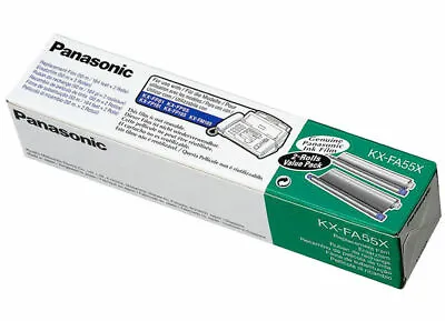 Original Panasonic KX-FA55X Black Ink Film Fax Machine Roll 2 Pack • £22.56