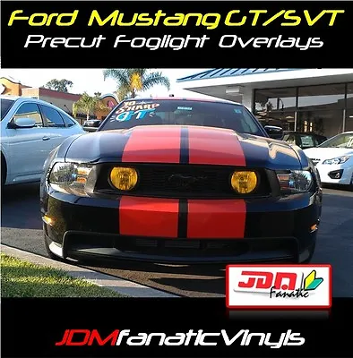 YELLOW Fog Light Overlays Tint Film (FITS: 2007 Mustang SVT GT GRILLE) • $14.97