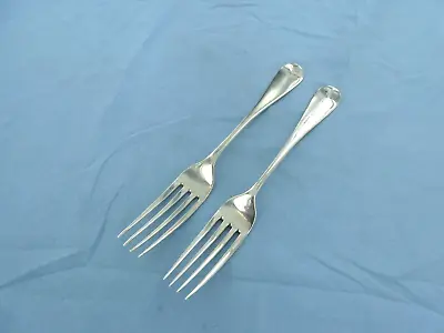 An Antique Pair Of Sterling Silver Old English Dessert Forks London 1854. • £75