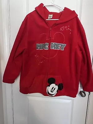 Disney  Mickey Mouse Jacket Womens Size 2X 18/20W Hooded Full Zip Red Fleece • $20.68