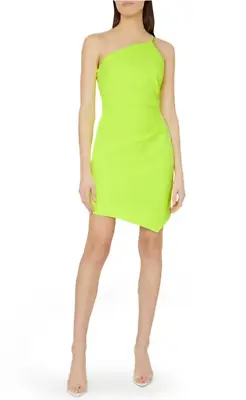 Milly Naya Cady One Shoulder Dress Chartruese Size 4 4193 • $103.25