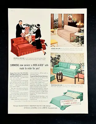 Simmons Hide A Bed Ad Vintage 1957 Original Sofa Bed Advertisement • $14.94