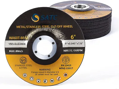 25 Pack Cut Off Wheels 6 Inch Depressed Center Angle Grinder Metal Cutting Disc • $30.55